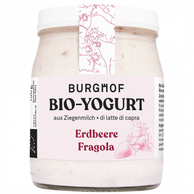 Burghof yogurt di capra fragola in vetro (150gr)